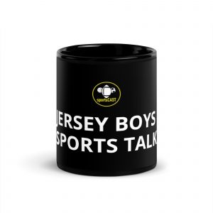Jersey Boys Sports Talk Black Glossy Mug
