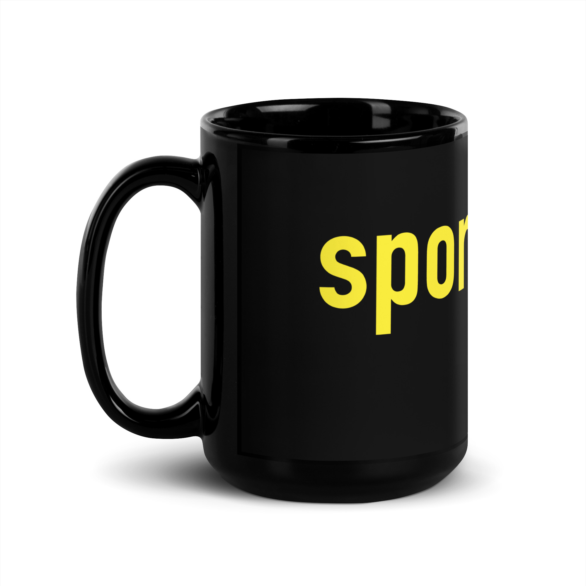 The Sports Cast Black Glossy Mug - Image 5